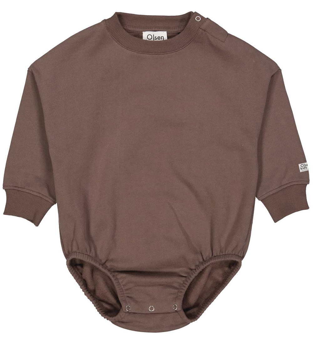 Olsen Kids X by Green Cotton Body l/ä - Schweiß - Zeder Brown - Olsen kids x By Green Cotton - 62 - Body L/Ä