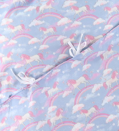 Nørgaard Madsens Sengetøj - Baby - Denim m. Enhjørninger/Regnbue