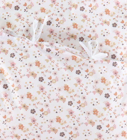 Nørgaard Madsens Sengetøj - Baby - Hvid m. Rosa Blomster