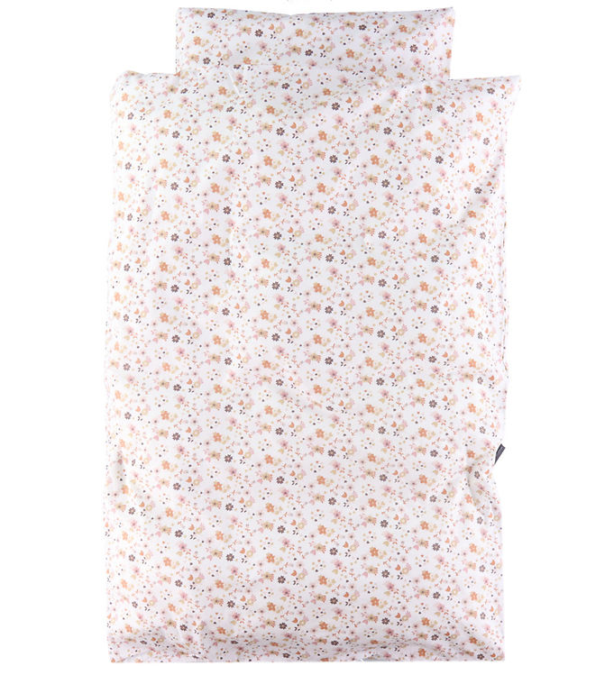 Nørgaard Madsens Sengetøj - Baby - Hvid m. Rosa Blomster