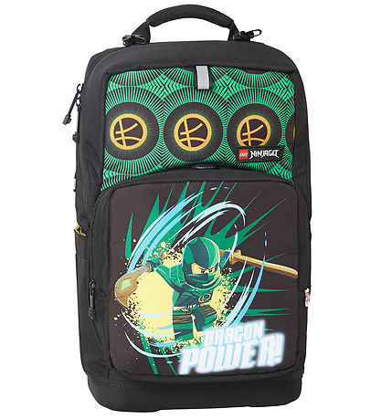 LEGO® Ninjago Skoletaske m. Gymnastiktaske - Optimo - Sort/Grøn LEGO® Ninjago Skoletaske m. Gymnastiktaske - Optimo - Sort/Grøn