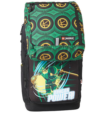 LEGO® Ninjago Skoletaske m. Gymnastiktaske - Optimo - Sort/Grøn LEGO® Ninjago Skoletaske m. Gymnastiktaske - Optimo - Sort/Grøn