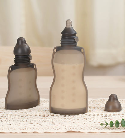 Haakaa Flaskesutter til Silikonepose - 2-pak - Sort Haakaa Flaskesutter til Silikonepose - 2-pak - Sort