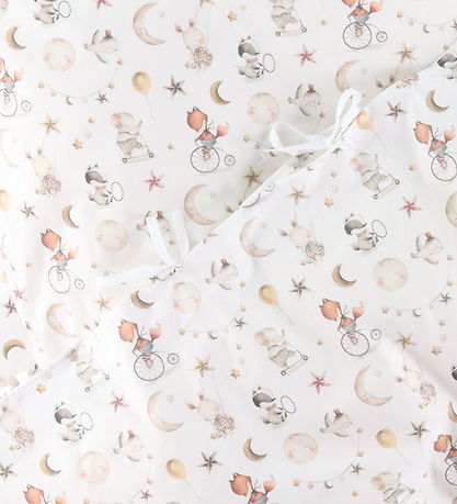 Nørgaard Madsens Sengetøj - Junior - Hvid m. Dyr/Måner/Stjerner