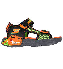 Skechers Sandaler m. Lys - Creature Splash - Black/Orange Skechers Sandaler m. Lys - Creature Splash - Black/Orange