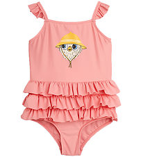 Mini Rodini Badedragt - Owl - Pink