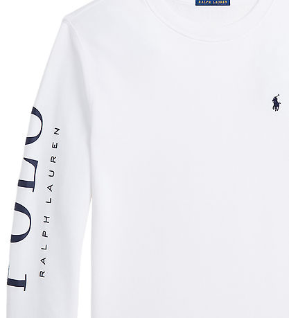 Polo Ralph Lauren Sweatshirt - Hvid m. Navy