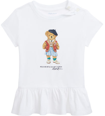 Polo Ralph Lauren T-shirt - Hvid m. Bamse Polo Ralph Lauren T-shirt - Hvid m. Bamse
