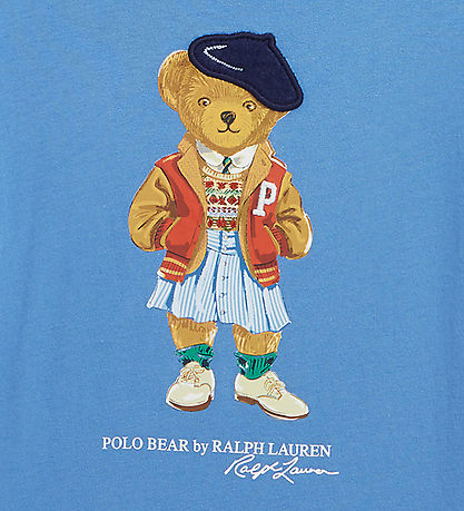 Polo Ralph Lauren T-shirt - New England Blue m. Bamse Polo Ralph Lauren T-shirt - New England Blue m. Bamse