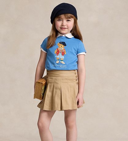 Polo Ralph Lauren T-shirt - New England Blue m. Bamse Polo Ralph Lauren T-shirt - New England Blue m. Bamse