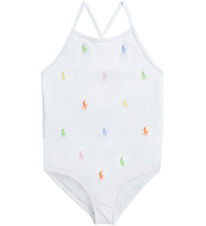 Polo Ralph Lauren Badedragt - Hvid m. Logoer Polo Ralph Lauren Badedragt - Hvid m. Logoer