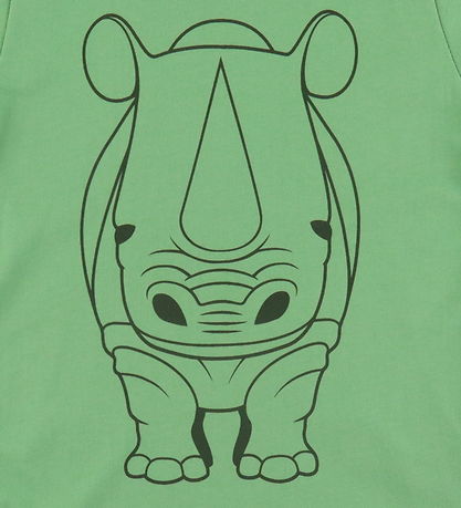 DYR-Cph T-Shirt - Dyrhide - Dusty Green Outline Næsehorn