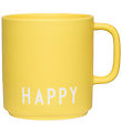 Design Letters Krus - Favourite - Happy - Gul Design Letters Krus - Favourite - Happy - Gul
