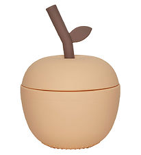 OYOY Kop m. Sugerør - Æble - Silikone - Peach OYOY Kop m. Sugerør - Æble - Silikone - Peach
