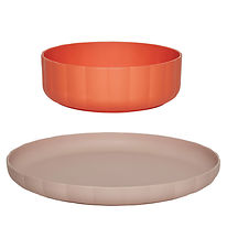 OYOY Spisesæt - Bioplast - 2 dele - Pullo - Rose/Apricot OYOY Spisesæt - Bioplast - 2 dele - Pullo - Rose/Apricot
