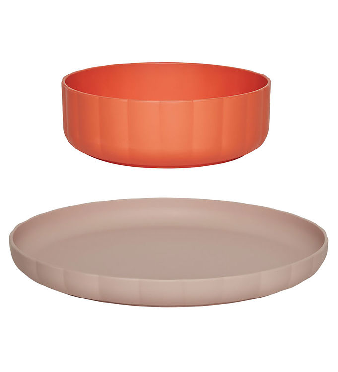 OYOY Spisesæt - Bioplast - 2 dele - Pullo - Rose/Apricot