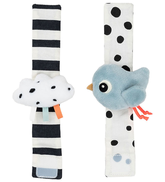 Done By Deer Håndledsranglesæt - 2-pak - Happy Clouds - Blå billede