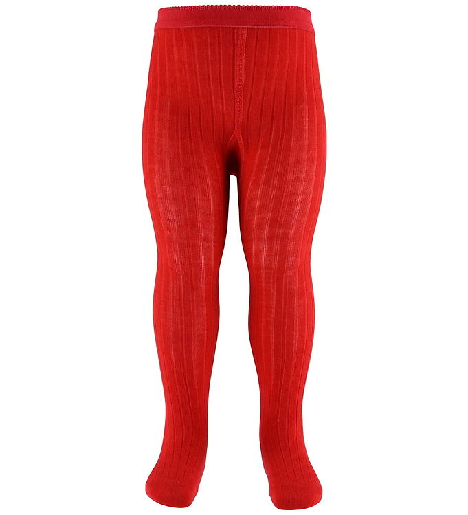 MP Rib Strømpebukser - Tomato