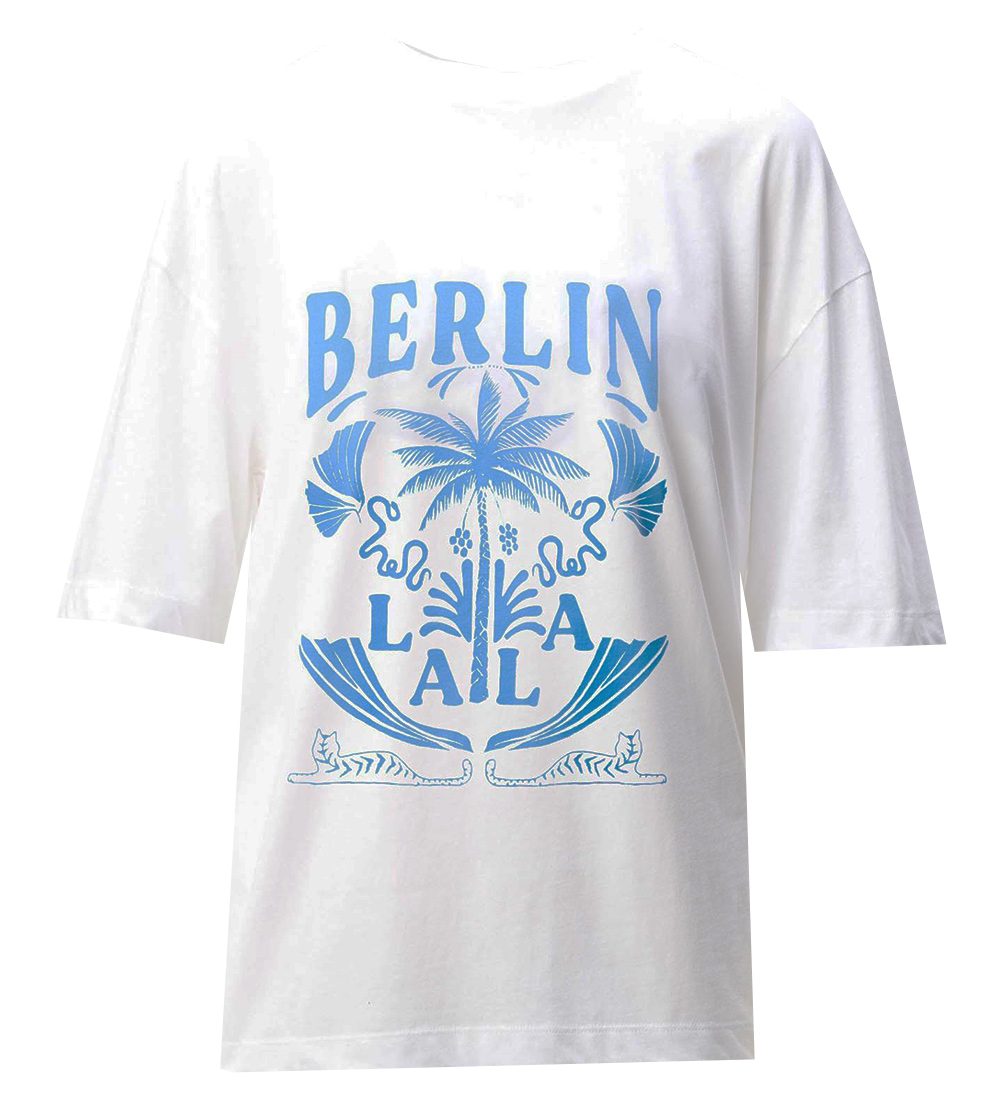 Lala Berlin T-Shirt - Celia - Lala Palm White - Lala Berlin - M - Medium - T-Shirts