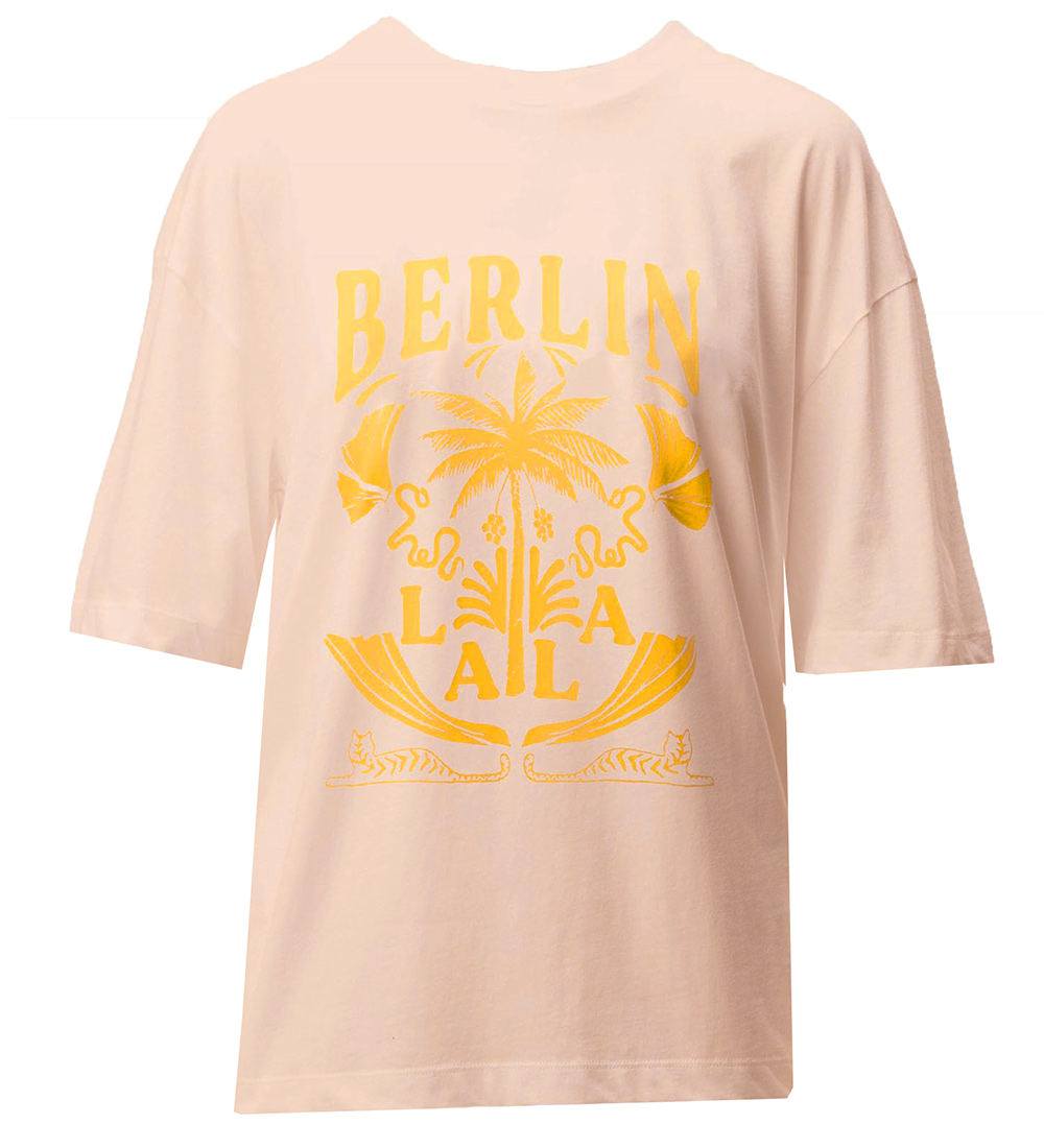 Lala Berlin T-Shirt - Celia - Lala Palm Pink - Lala Berlin - M - Medium - T-Shirts