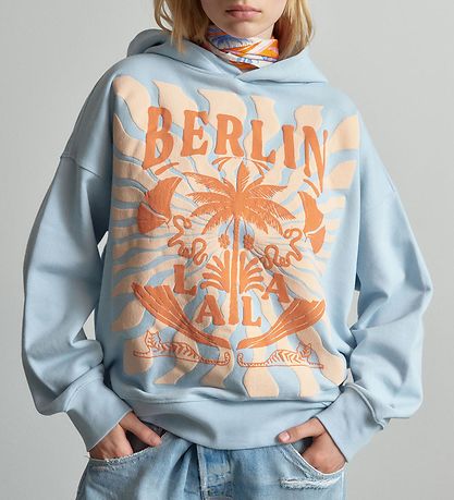 Sweat à Capuche Lala Berlin - Irina - Sunset Palm Cachemire Blue