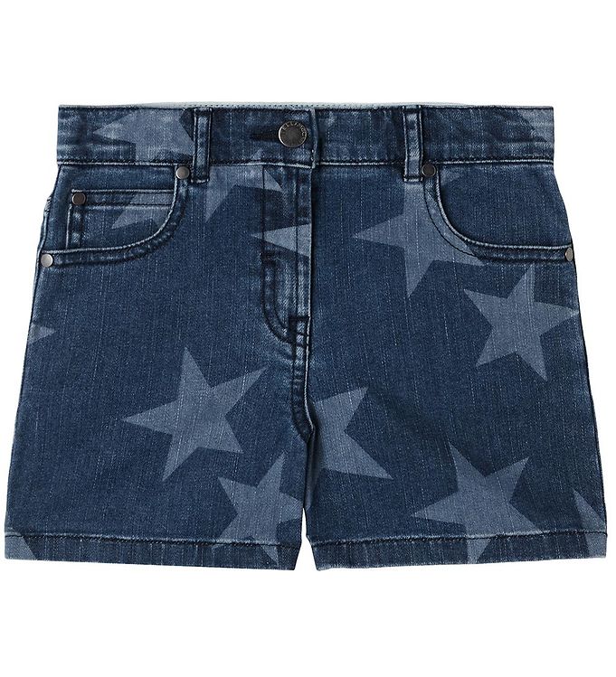 Stella McCartney Kids Denimshorts - Blå/Hvid m. Stjerner