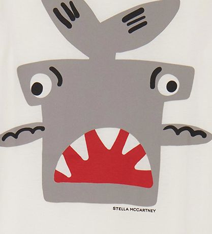 Stella McCartney Kids T-shirt - Hvid m. Haj Stella McCartney Kids T-shirt - Hvid m. Haj