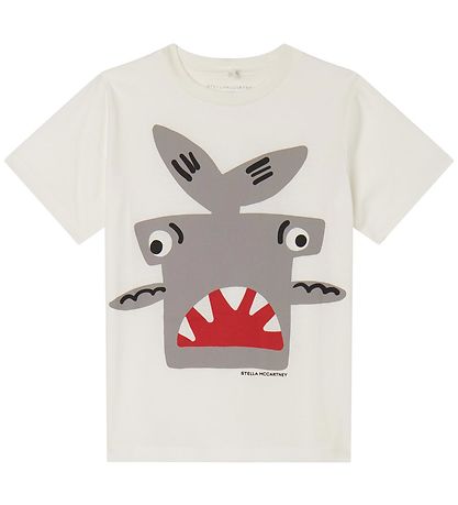 Stella McCartney Kids T-shirt - Hvid m. Haj Stella McCartney Kids T-shirt - Hvid m. Haj