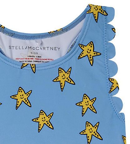 Stella McCartney Kids Badedragt - UV50+ - Blå/Gul m. Søstjerner