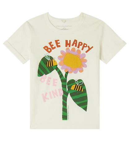 Stella McCartney Kids T-shirt - Hvid m. Blomst Stella McCartney Kids T-shirt - Hvid m. Blomst