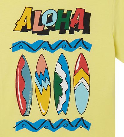 Stella McCartney Kids T-shirt - Gul m. Surfbrætter