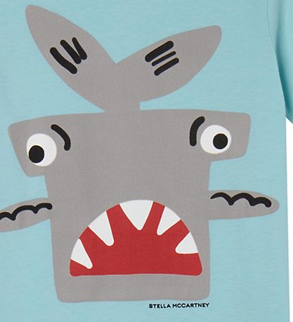 Stella McCartney Kids T-shirt - Lyseblå m. Haj
