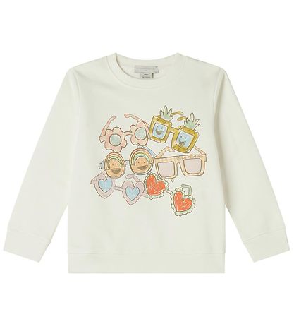 Stella McCartney Kids Sweatshirt - Hvid m. Solbriller Stella McCartney Kids Sweatshirt - Hvid m. Solbriller