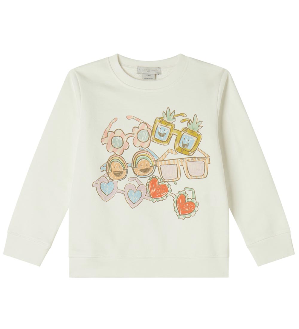 Sweat-shirt Stella McCartney Kids - Blanc av Lunettes de Soleil - Stella McCartney Kids - 6 ans 116 - Sweat-shirt 40€