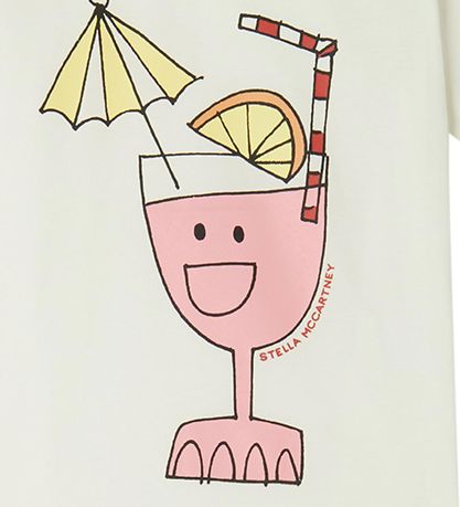 Stella McCartney Kids T-shirt - Hvid m. Drink Stella McCartney Kids T-shirt - Hvid m. Drink