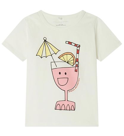 Stella McCartney Kids T-shirt - Hvid m. Drink Stella McCartney Kids T-shirt - Hvid m. Drink