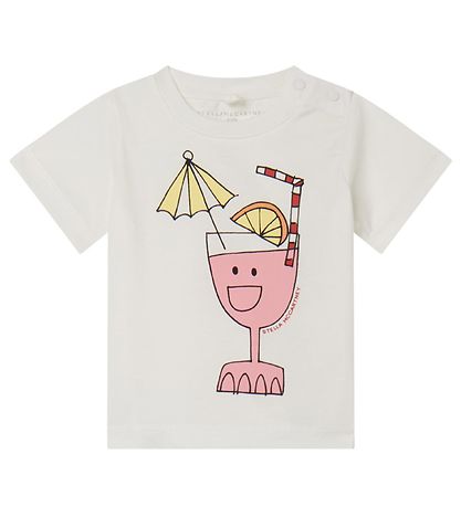 Stella McCartney Kids T-shirt - Hvid m. Drink Stella McCartney Kids T-shirt - Hvid m. Drink