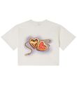 Stella McCartney Kids T-shirt - Cropped - Hvid m. Hjerter Stella McCartney Kids T-shirt - Cropped - Hvid m. Hjerter