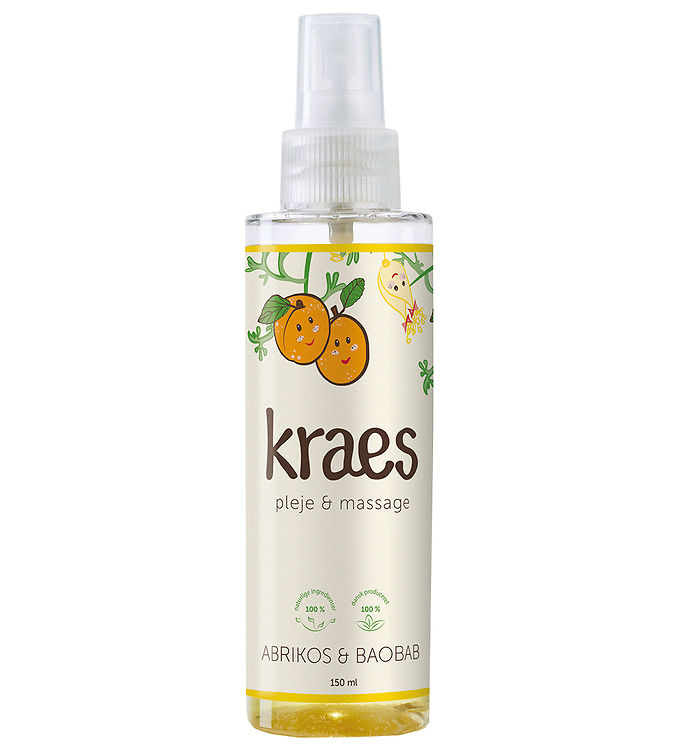 Kraes Pleje & Massageolie - Abrikos & Baobab - 150 ml billede