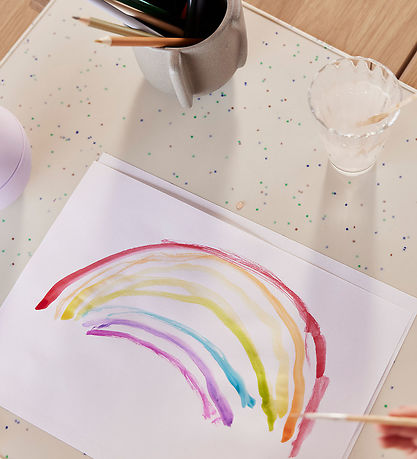 OYOY Kreativitetsmåtte - Silikone - Confetti - Off White