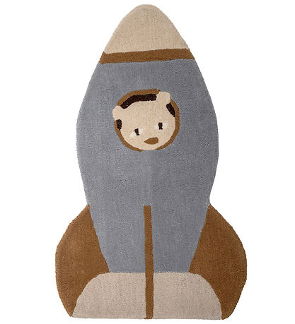 Bloomingville Mini Gulvtæppe - Uld - 100x60 cm - Space - Blå Bloomingville Mini Gulvtæppe - Uld - 100x60 cm - Space - Blå