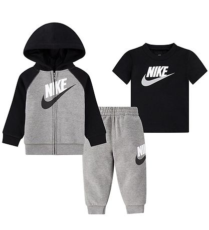 Nike Sweatsæt - Cardigan/Sweatpants/T-shirt - Carbon Heather Nike Sweatsæt - Cardigan/Sweatpants/T-shirt - Carbon Heather