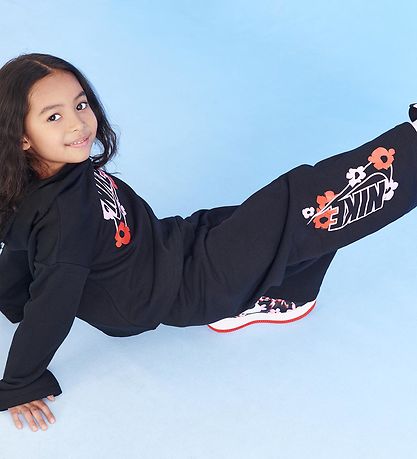 Nike Sweatpants - Sort m. Blomster Nike Sweatpants - Sort m. Blomster
