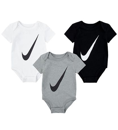 Nike Bodyer k/æ - Swoosh - 3-pak - Hvid/Grå/Sort Nike Bodyer k/æ - Swoosh - 3-pak - Hvid/Grå/Sort