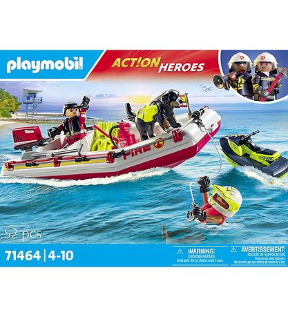 Playmobil Action Heroes - Brandbåd med Vand... - 71464 - 52 Dele