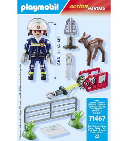 Playmobil Action Heroes - Brandmændenes Dyr... - 71467 - 22 Dele
