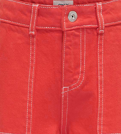 Kids Only Bukser - KogVilje - Flame Scarlet/White Stitches Kids Only Bukser - KogVilje - Flame Scarlet/White Stitches