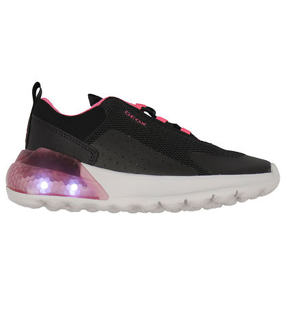 Geox Sko m. Lys - Activart - Black/Fluo Fuchsia Geox Sko m. Lys - Activart - Black/Fluo Fuchsia