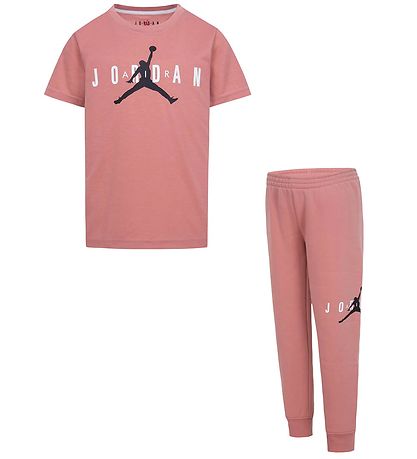 Jordan Sæt - Sweatpants/T-Shirt - Sustainable - Red Stardust
