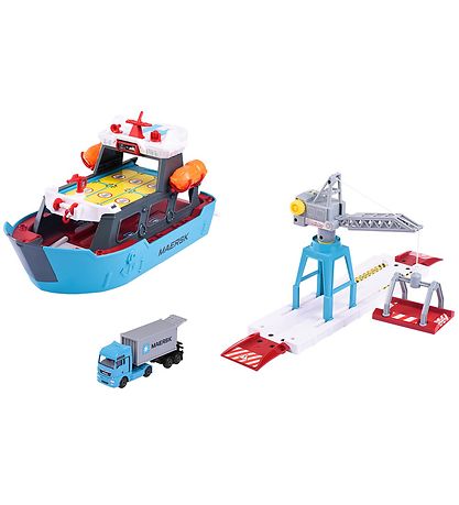 Majorette Legetøj - 30+ Dele - Mærsk Logistik Fragtskib Majorette Legetøj - 30+ Dele - Mærsk Logistik Fragtskib